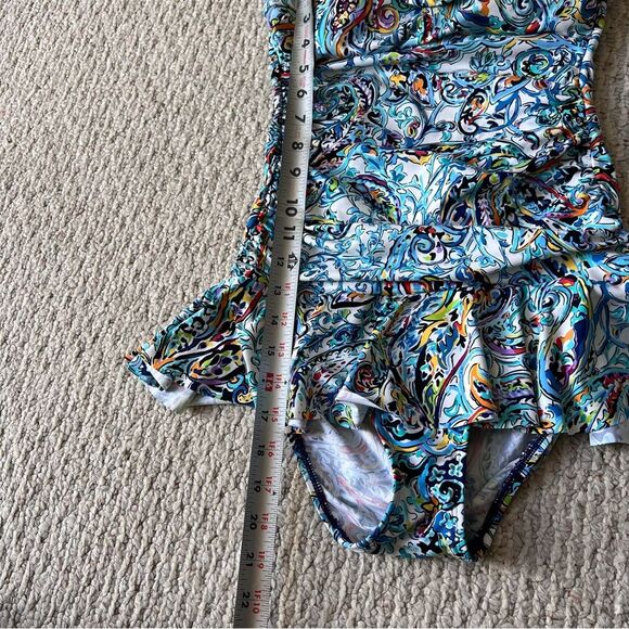 Lauren Ralph Lauren Mystic Paisley Tummy Control One-Piece Swim Dress - Picture 8 of 14